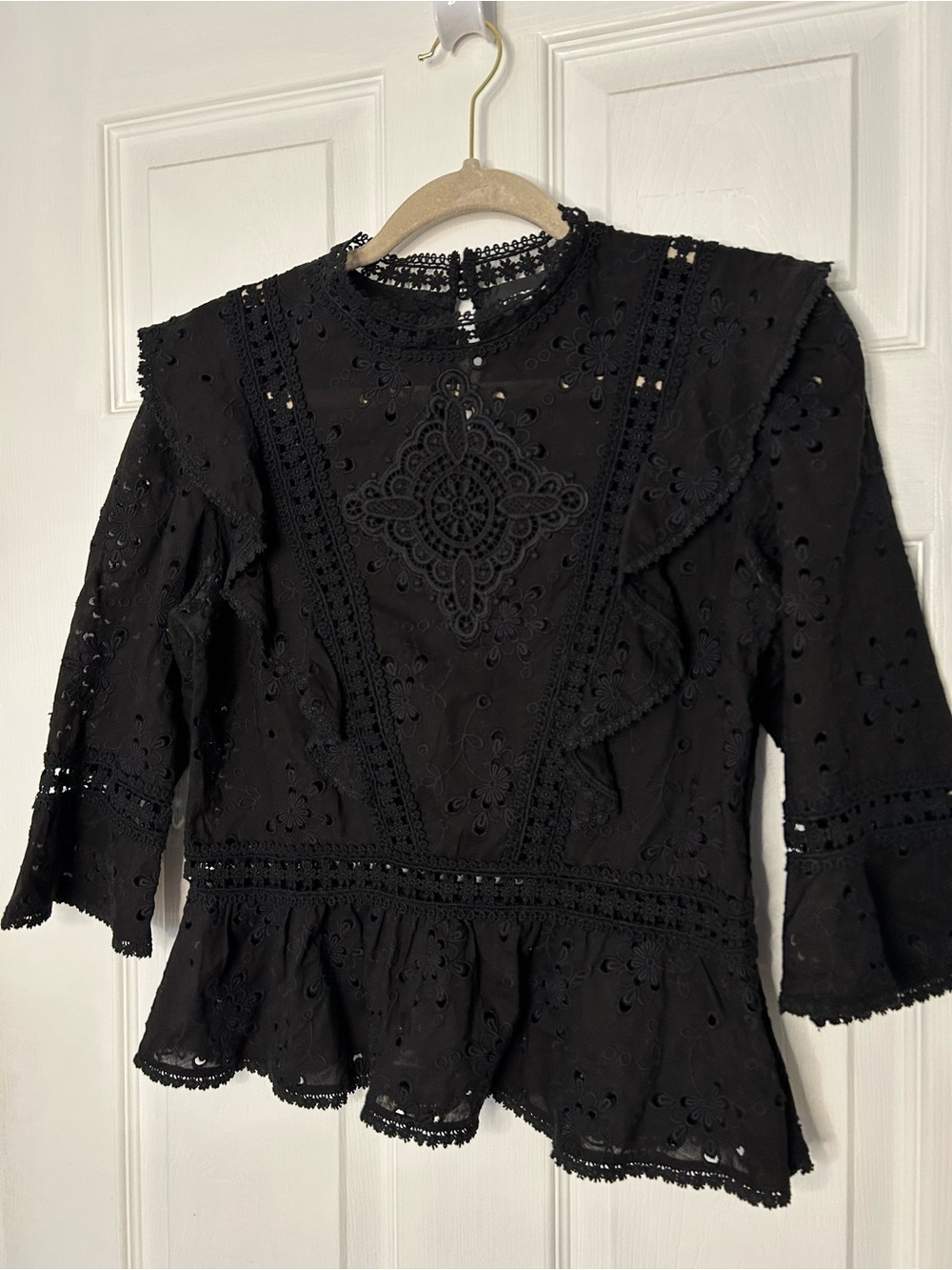 The Kooples Solar Flowers Cotton Broderie Top - Picture 4 of 12
